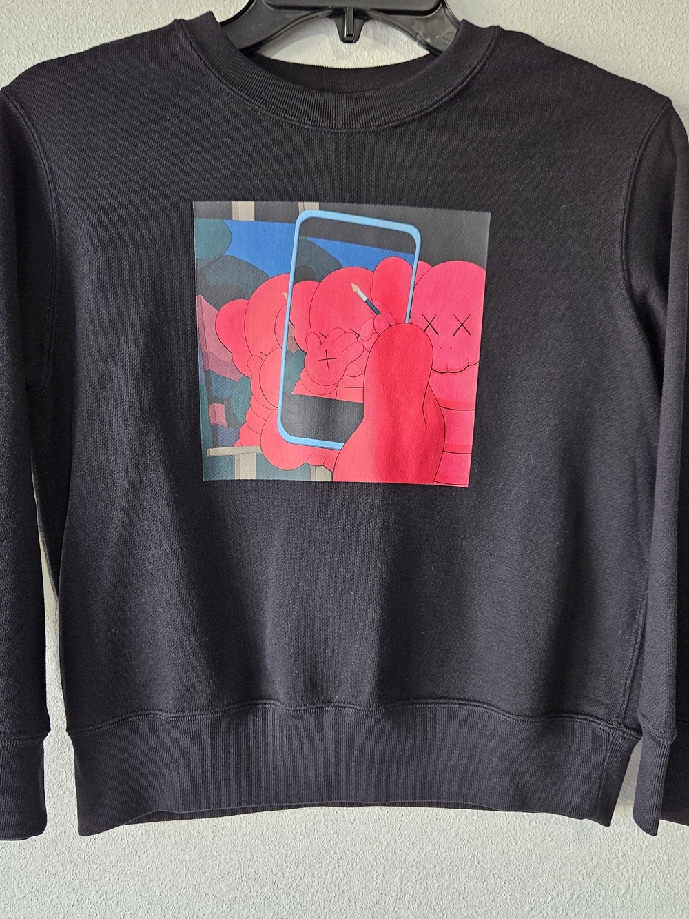 Uniqlo x Kaws Andy Warhol Black Crewneck Sweater Graphic Panel Size 130/7-8 Kids